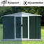 8x6 Ft Outdoor Metal Storage Unit, , Galvanized Steel & Aluminum Alloy, Construction, Ideal For Spaces 8ft X 6ft Shed, Alloy Structure, , Bicycle And Pool