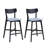Wooden Bar Chairs Set of 2,Modern Soft Upholstered Kitchen Island Chairs,Counter Height Stool with Backrest,Wooden Frame Chairs with Footrest for Pub,Living Room,Restaurant-1628453294