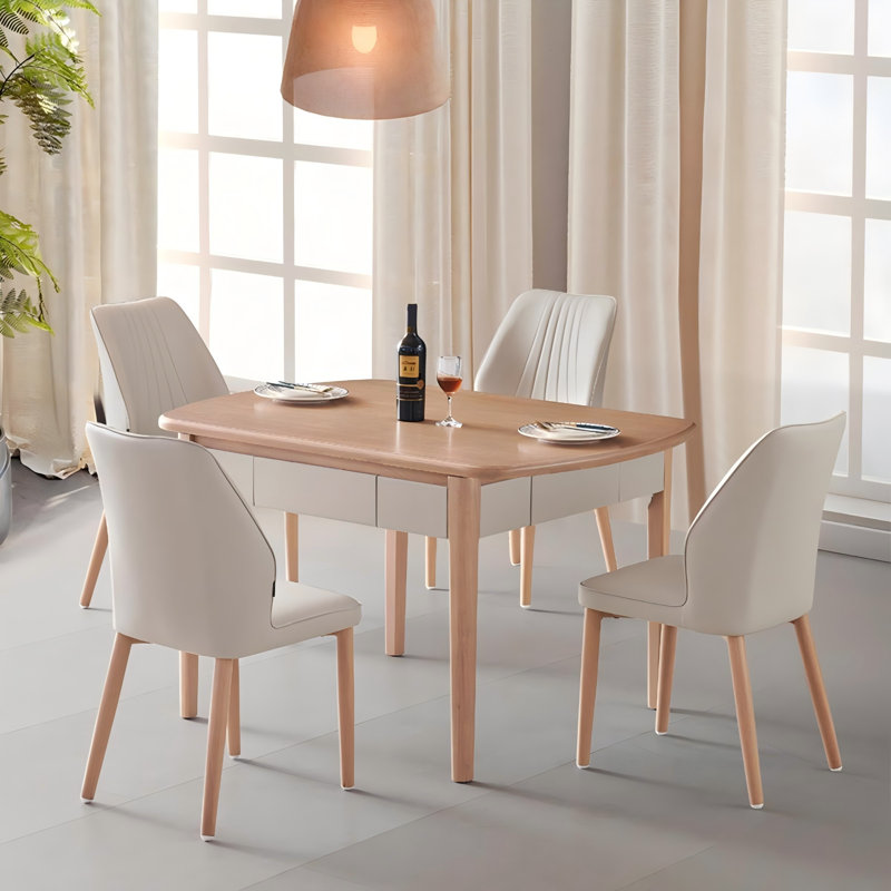 Solid Wood Automatic Multifunctional Dining & Mahjong Table for Chinese Rules