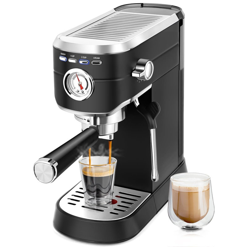 Coffee Machine With 1L Removable Water Tank, Black