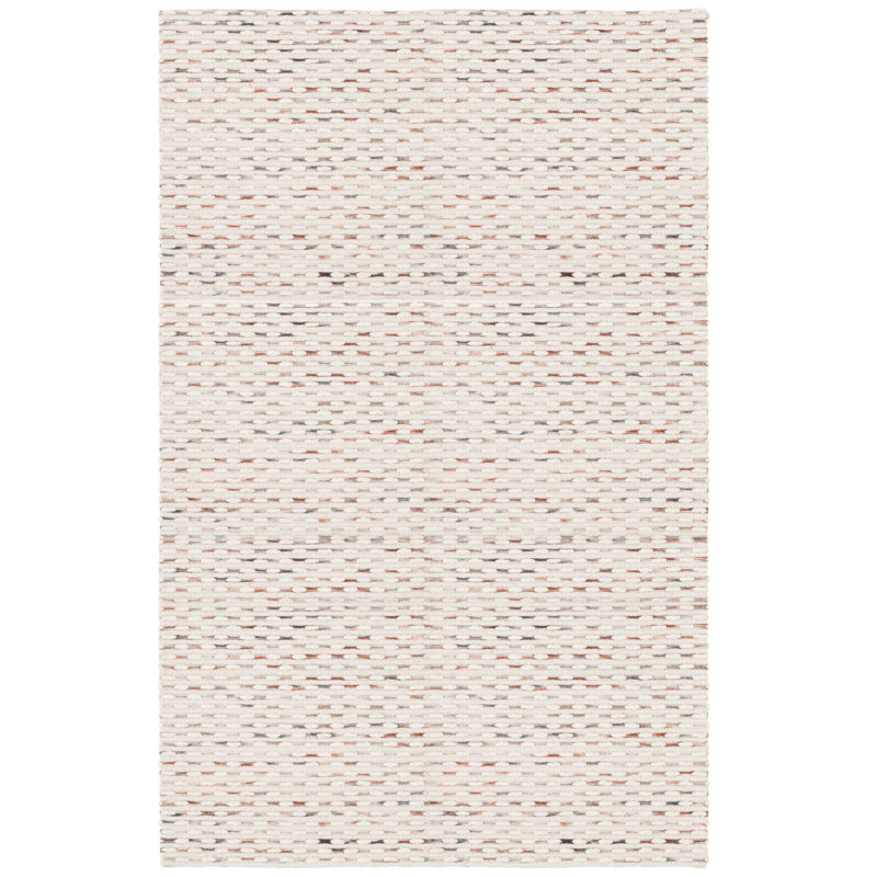Laureldale Hand Woven Wool/Cotton Abstract Rug in Beige/Rust, Rectangle 4' x 6'