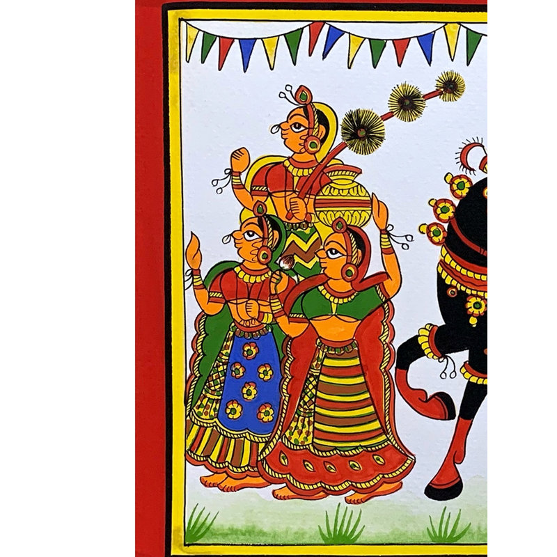 Cortège royal royal | Art traditionnel coloré | Phad, peinture de Kalyan Joshi