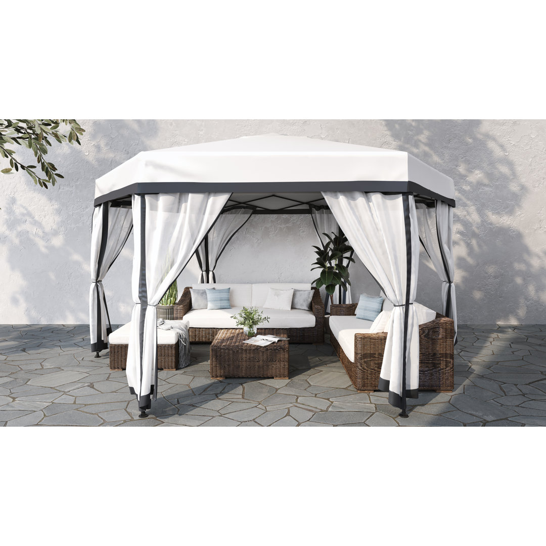 Fabric Folding Pavillon CASADO - 339cm x 339cm, white Adarah