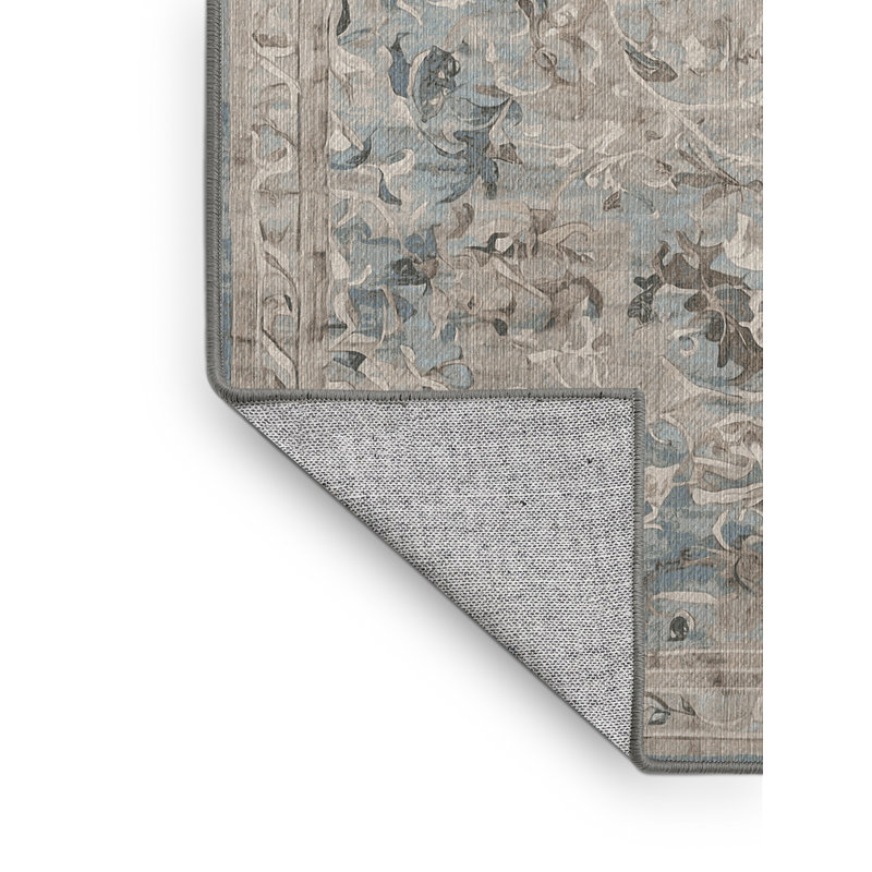 Machine Washable Gray Area Rug, Rectangle 8' x 12'