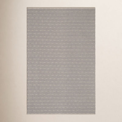 Optic Diamond Grey/Ivory Handwoven Cotton Rug