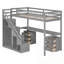 Lit mezzanine simple avec deux commodes-1225311784