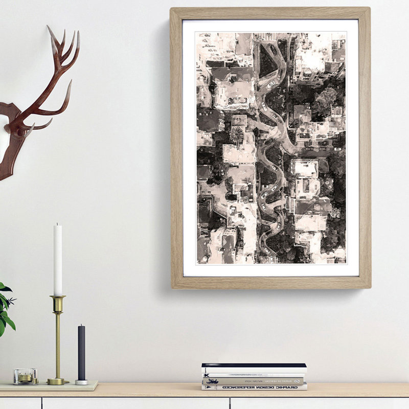 Above Lombard Street in San Francisco - Framed Print, Oak Framed, 45cm H x 33cm W x 2cm D