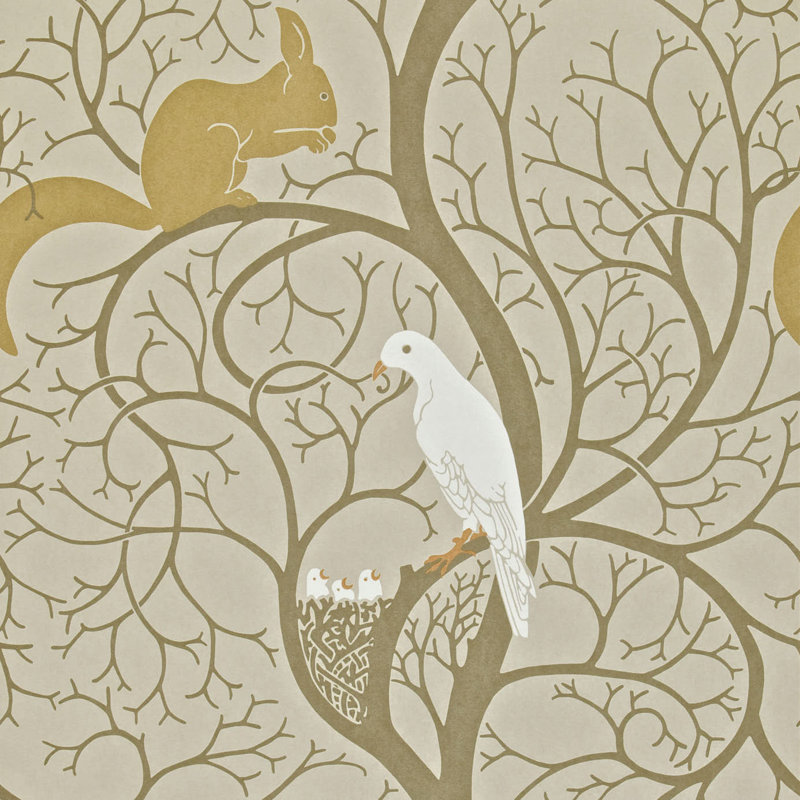 Squirrel & Dove 10.05m x 52cm Matte Wallpaper Roll, Blue