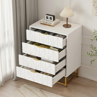 Modern 4-Drawer Fabric Dresser, Compact Storage Chest Organizer with Narrow Design, Multi-Purpose Small Drawer Unit for Bedroom, Closet, Living Room,