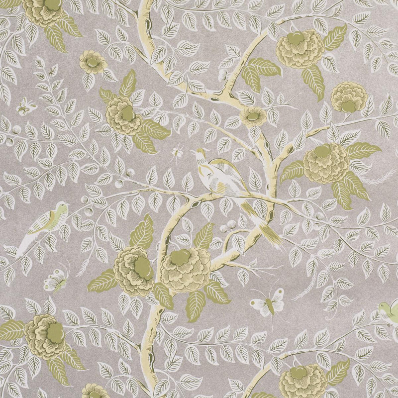 Tole Bird Wallpaper Roll, Green