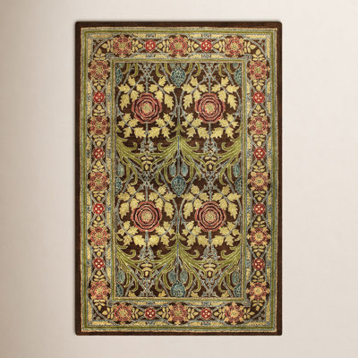 Stacey Chocolate Red Yellow Hand-Tufted Wool Rug