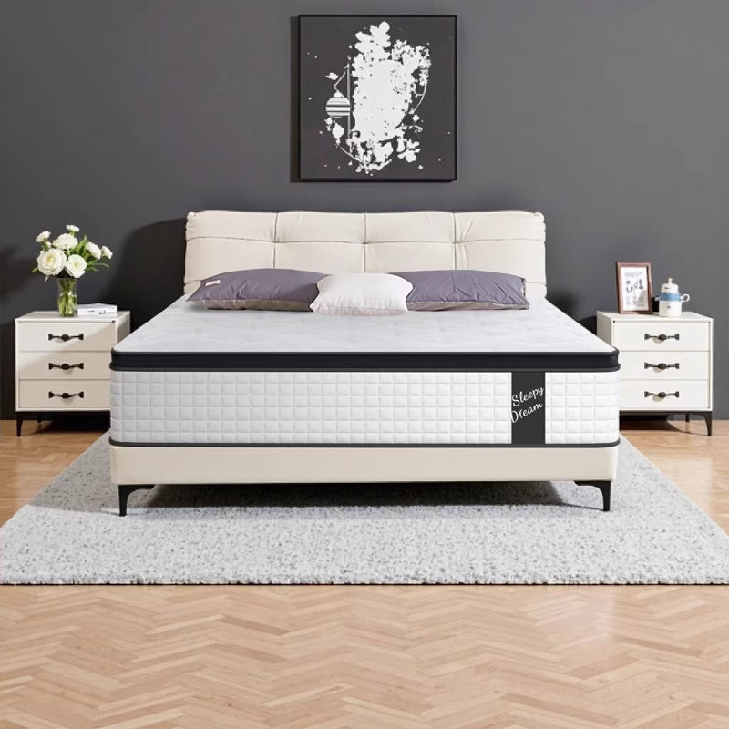 Matelas hybride pour lit simple 12 pouces avec ressorts ensachés individuels et mousse à mémoire de forme, certifié CertiPUR-US, housse tricotée blanche
