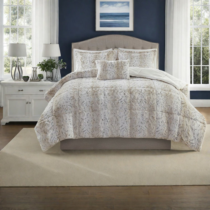 Ensembles de literie luxueux en fausse fourrure, polyester confortable, maison moderne