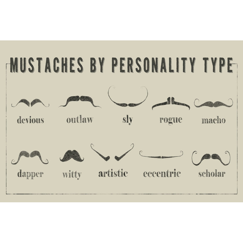 Personnages moustaches, H 8 po x l 12 po