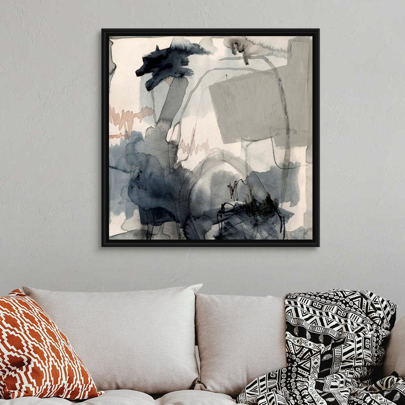 Torrential II par Victoria Barnes - reproduction d'art sur toile, H 38 po x l 38 po x P 1,75 po, Cadre flottant noir