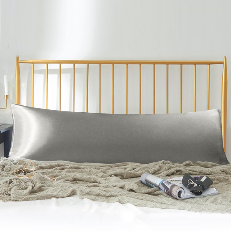 Taie d'oreiller soyeuse en microfibre, gris