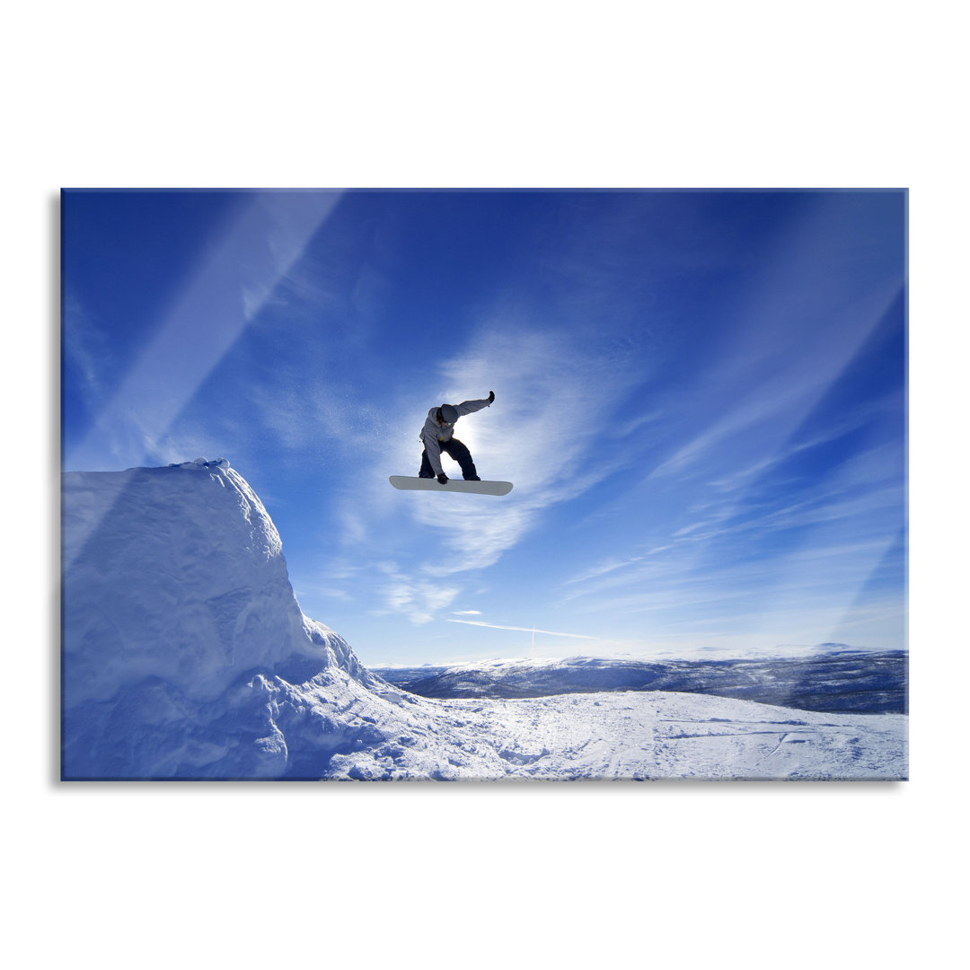 Snowboard Jump, Extreme Sport - Unframed Photograph on Glass