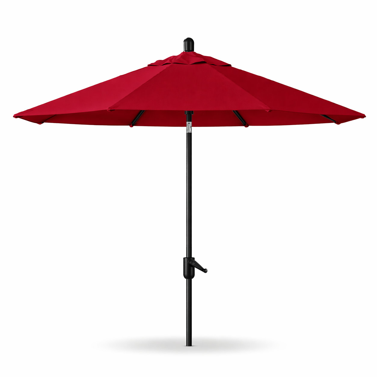 Natalie 8.7' Sunbrella® Market Umbrella, Black Sapphire, Canvas Jockey Red Sunbrella® Canvas