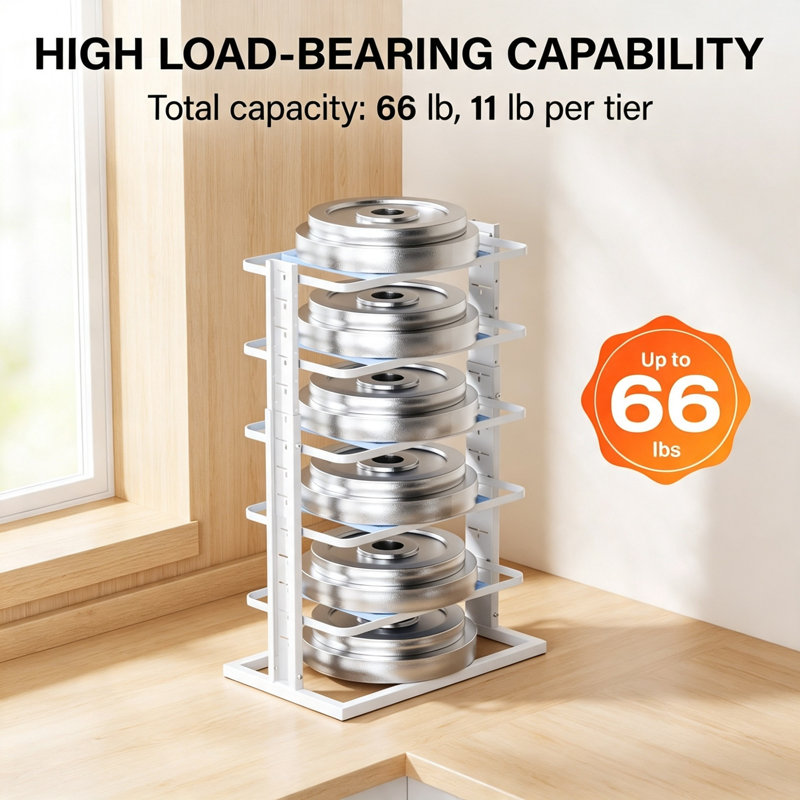 Iron Countertop / Cabinet Pot Rack, White