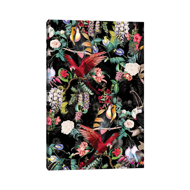 Floral And Birds IX by Burcu Korkmazyurek - Wrapped Canvas Print, 20.32 cm H x 30.48 cm W