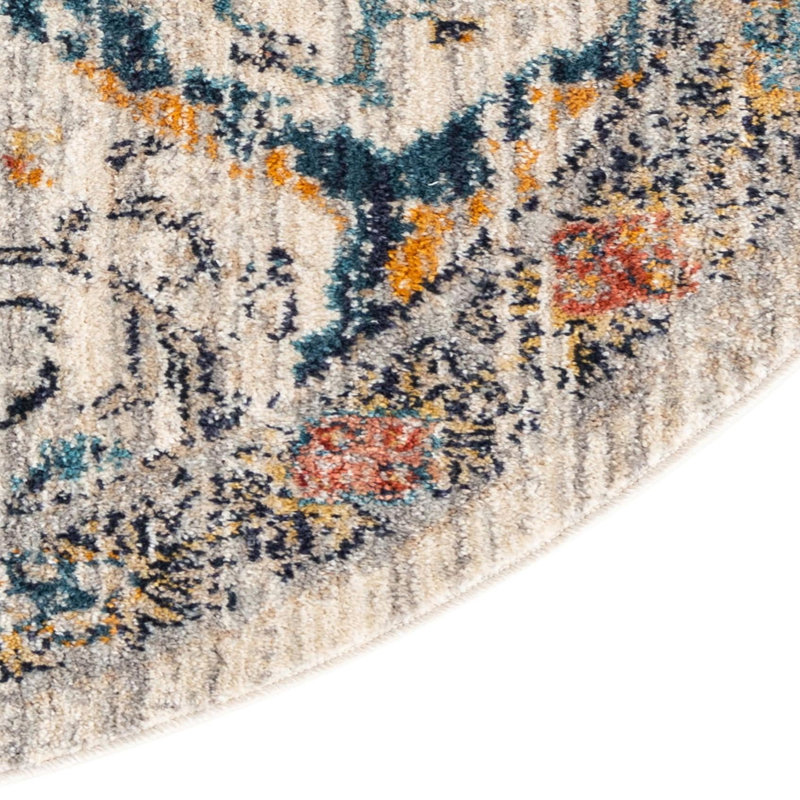 Alkire Floral Indoor Rug, Round 7'