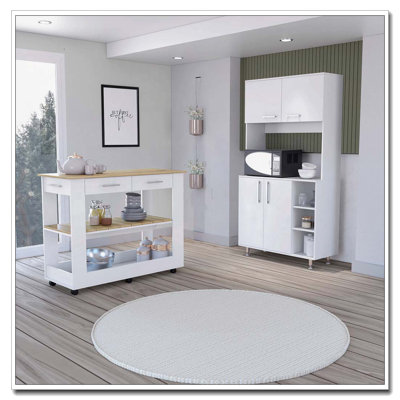 Ensemble de cuisine 4 pièces 2 tiroirs 2 pièces Nadina