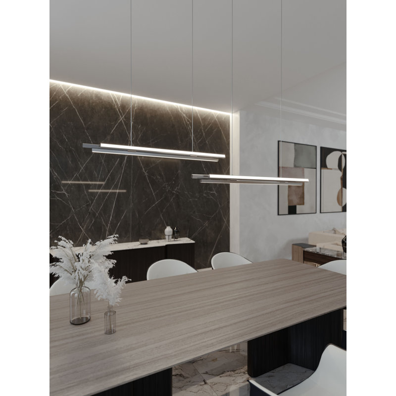 Janilee 3 - Light LED Kitchen Island Pendant, Satin Nickel