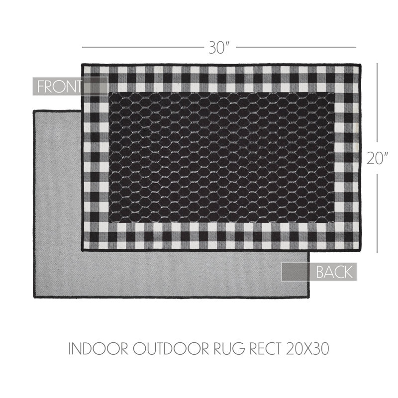 Tapis intérieur / extérieur en polyester tissé à plat à la main Down Home, Rectangle 1 pi 8 po x 2 pi 6 po
