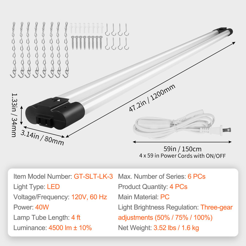 Dimmable Rectangle High Bay Ceiling Light, 4