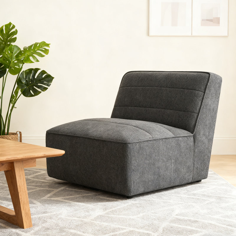 Chaise pivotante moderne gris anthracite capitonnée