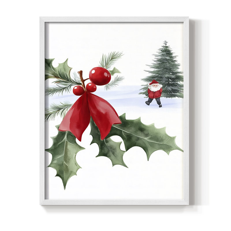 Christmas Holiday Art DCCLXXXIII Framed Print - Solid Wood, H 11 po x l 9 po, Blanc