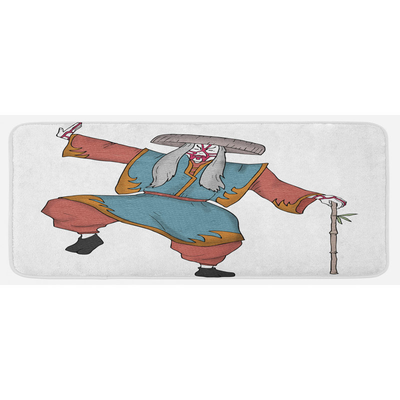 Tapis de cuisine en multicolore à motif traditionnel et à caractère culturel posant dessus