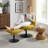 Upholstered Tufted Swivel Accent Chair With Ottoman, Height Adjustable Lounge Chair-1016989163