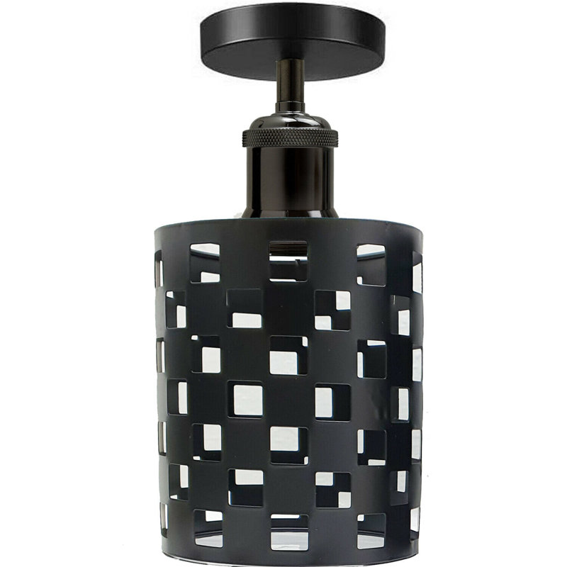 Leota Semi Flush Mount, Black, Black