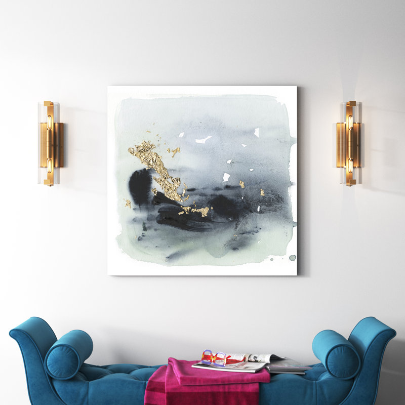 Cerulean & Gold II by Victoria Borges - Wrapped Canvas Painting, 91cm H x 91cm W