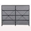 Commode 8 tiroirs avec grands tiroirs en tissu, noir-367015784