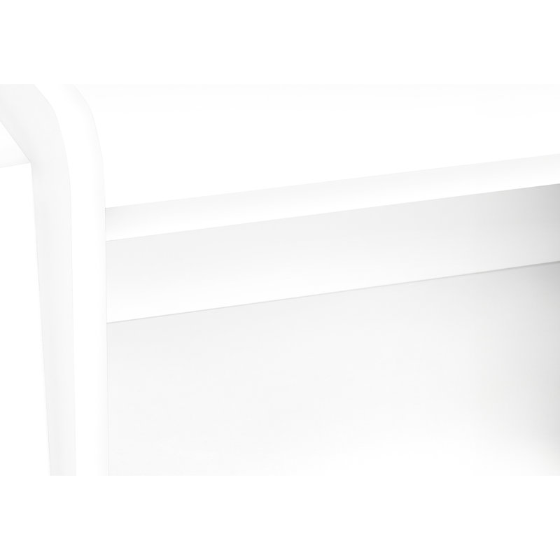 Table d'appoint blanche avec rangement et construction stable pour un métal polyvalent