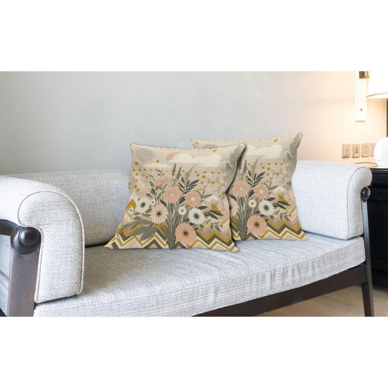 Coussin décoratif réversible en tissu, H 16 po x l 16 po, Carré