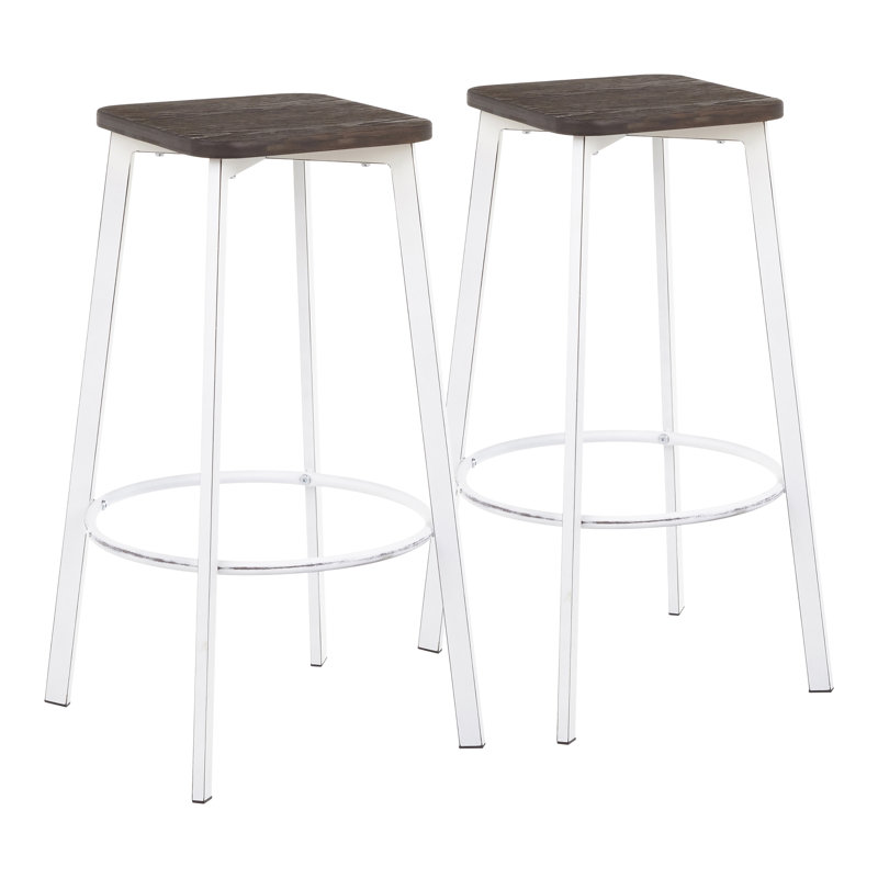 Tabouret de bar 29,75 po Palermo, Blanc / Espresso