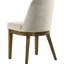 7 chaises de salle à manger rectangulaires avec finition chêne brun, bois d'hévéa et chaises rembourrées brun clair pour table moderne