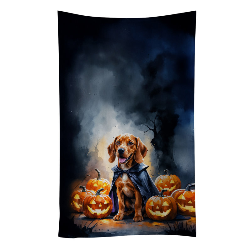 Vizsla Puppy Halloween Kitchen Towel, Vizsla