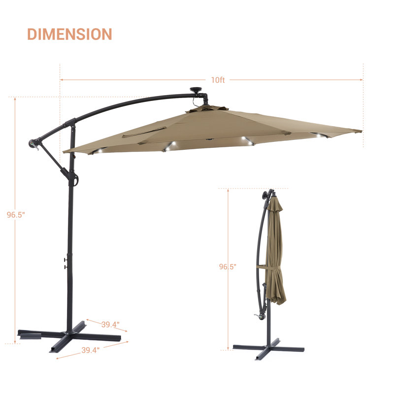 Parasol en porte-à-faux 10 pi Atanase, Sable
