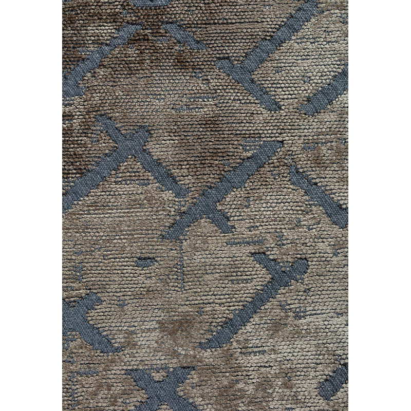 Amirali Rectangle Geometric Cotton and Viscose Indoor / Outdoor Area Rug, Rectangle 5'3" x 7'6"