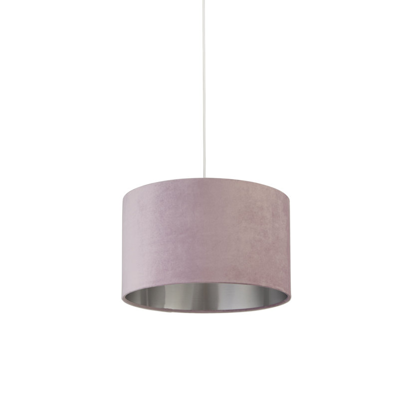 Velvet, Plastic And Mild Steel Traditional, 24 cm H x 40 cm W x 40cm D, Lilac/Brushed Silver