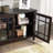 Connaught 46"W Solid Wood 2-Shelf Low Storage Cabinet with Glass Doors-843167417