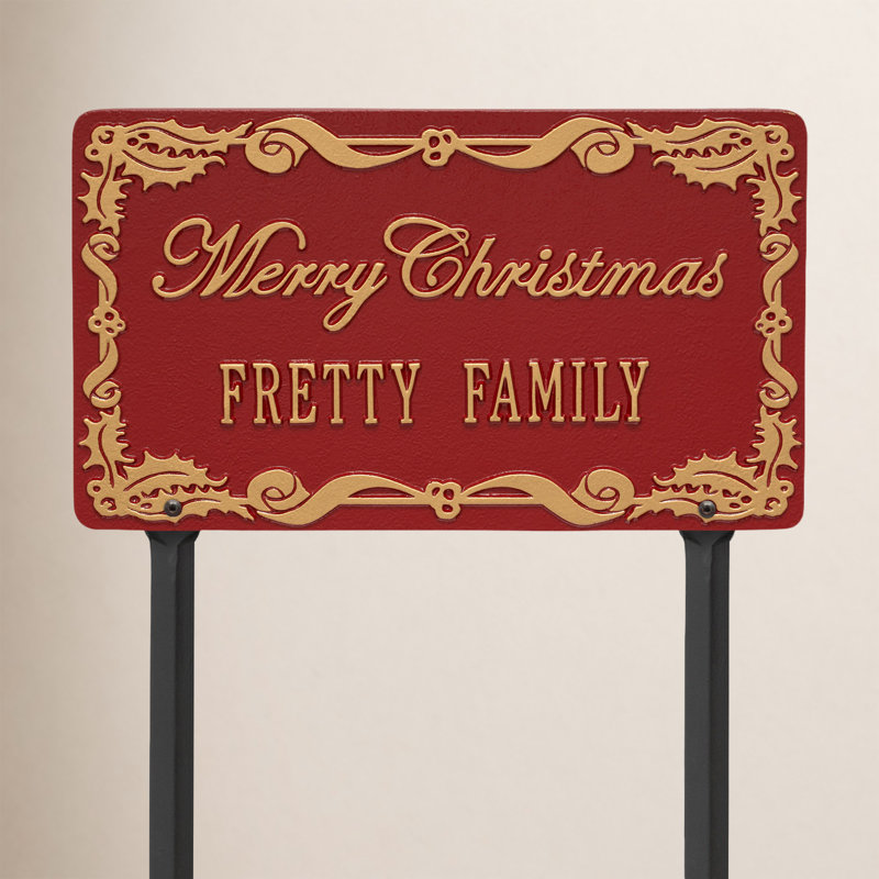 Holly Garden Stake, Yes, Pewter Silver