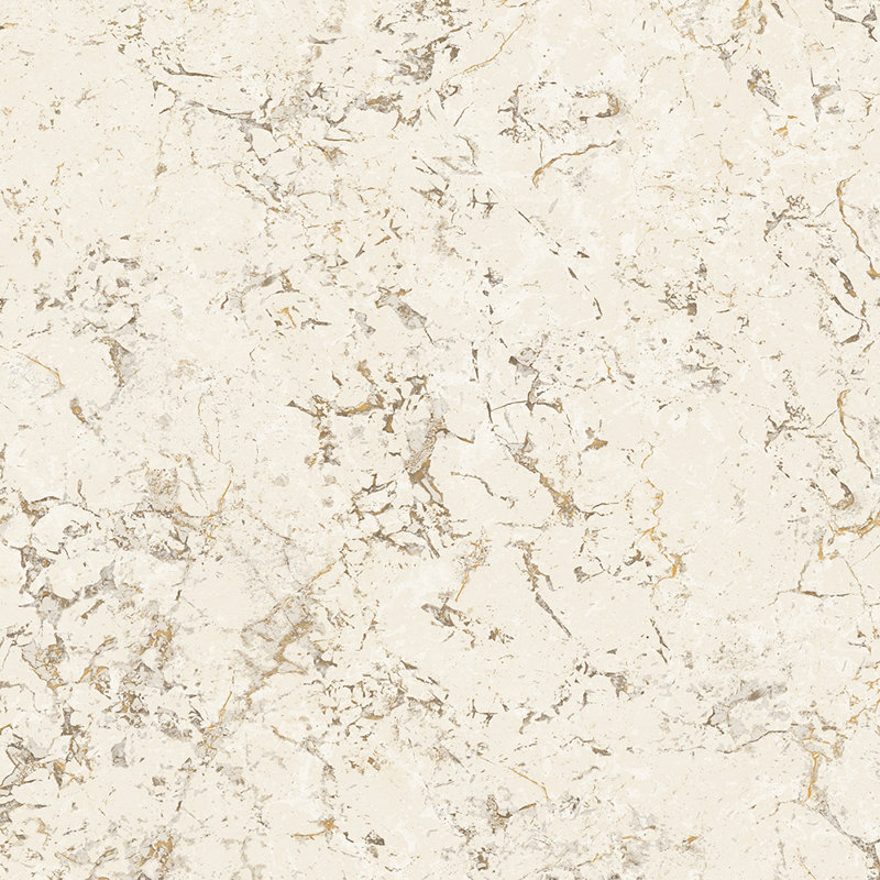 Rouleau de papier peint métallique 33 pi x 20,5 po minimal marble Sarah, Crème