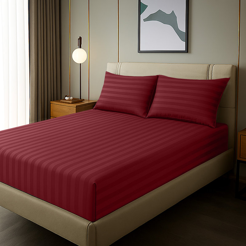 Microfiber Standard Fitted Sheet, Super King (6'), Burgundy