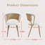 Chaises de salle à manger en osier - ensemble 2 pièces - chaise de cuisine à dossier en canne rembourré, coussin en éponge, chaise à oreilles avec pieds en métal, convient à la maison et à la cuisine (brun)