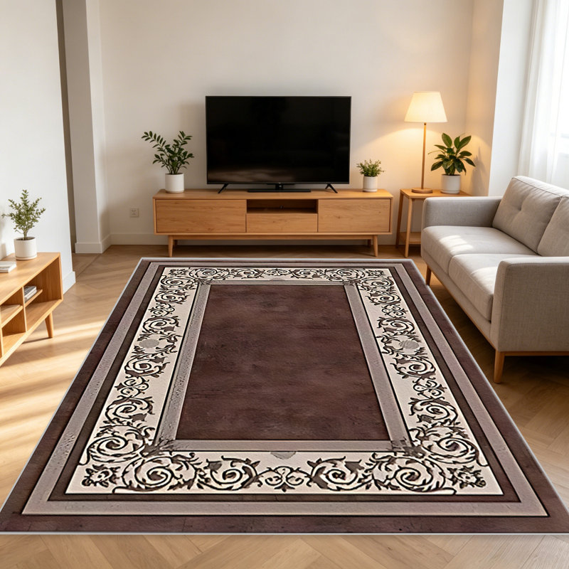 Coffee Scroll carpet-easy to clean, machine-washable, soft and comfortable; suitable for door mats, kitchens, living rooms, bedrooms, corridors, and laundry areas. Easy to clean, durable carpet for home decoration.